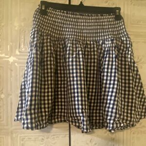 Gingham Checkered Skirt - Blue and White